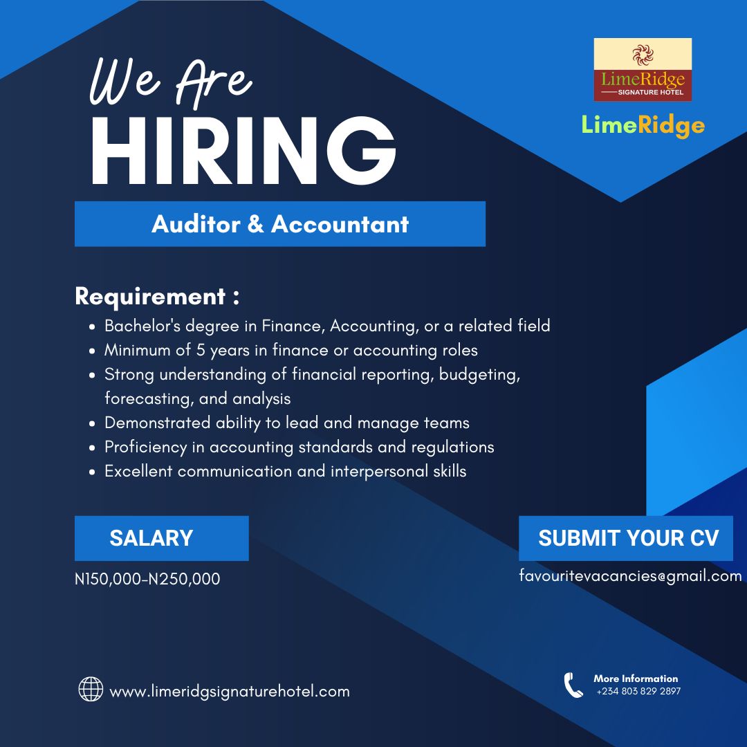 📢 We’re Hiring! Accountants & Auditors – Join Limeridge Hotels! 📢